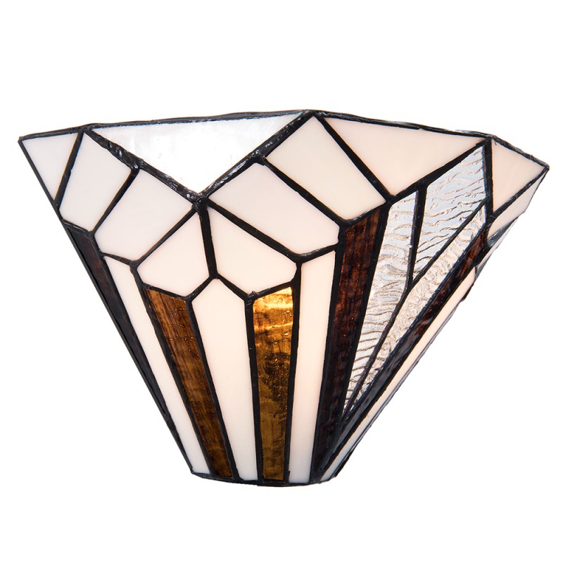 LumiLamp Applique murale Tiffany 31x16x16 cm  Blanc Marron Métal Verre Triangle