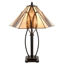 LumiLamp Lampe de table Tiffany 51x44x66 cm  Marron Beige Verre