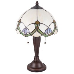 LumiLamp Lampada da tavolo Tiffany Ø 30x50 cm  Beige Verde Vetro Fiori