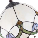 LumiLamp Lampe de table Tiffany Ø 30x50 cm  Beige Vert Verre Fleurs