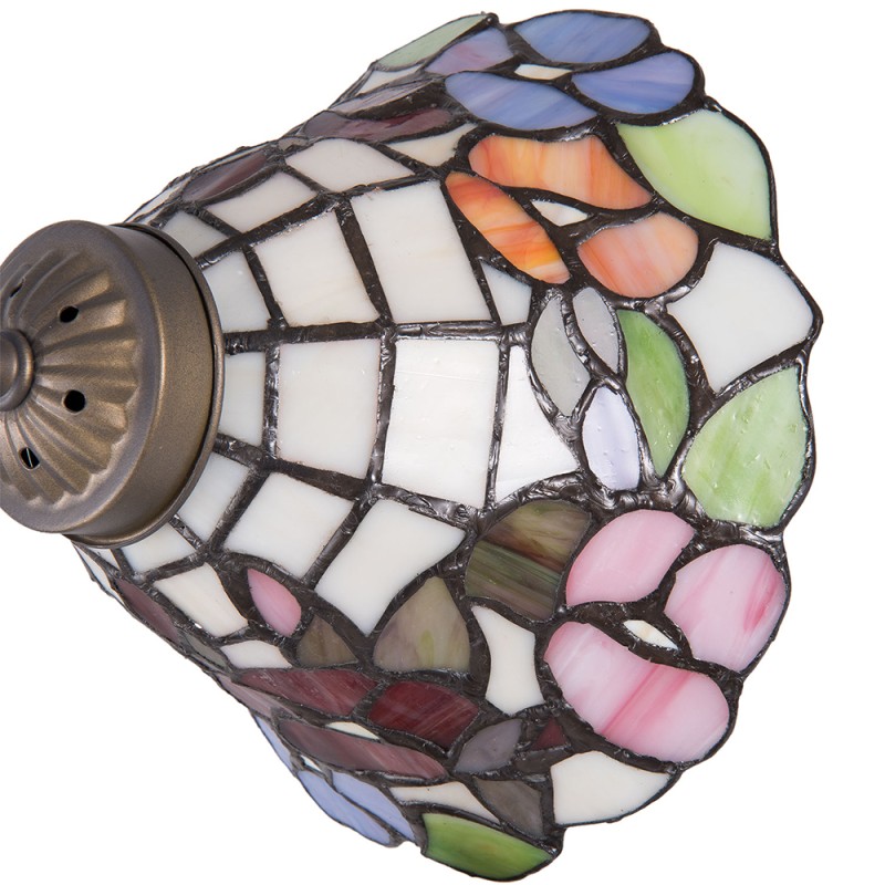 LumiLamp Table Lamp Tiffany 32x20x48 cm  White Green Glass Flowers