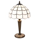 LumiLamp Lampe de table Tiffany Ø 25x43 cm Blanc Marron Verre