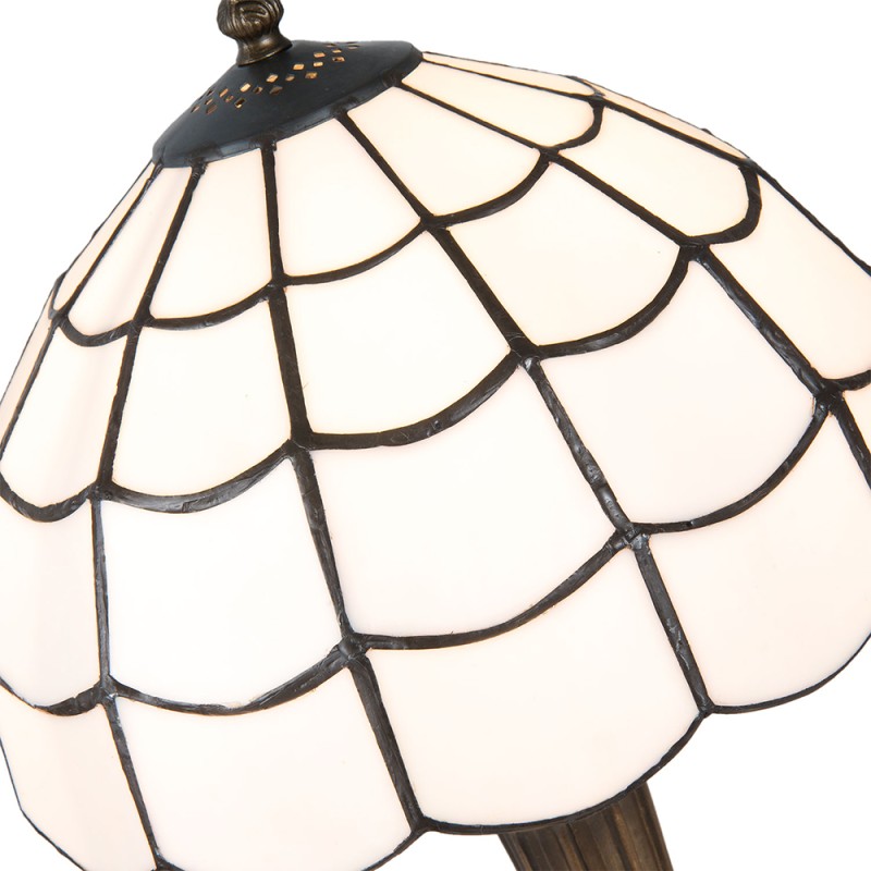 LumiLamp Table Lamp Tiffany Ø 25x43 cm White Brown Glass