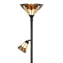 LumiLamp Floor Lamp Tiffany Ø 30x178 cm Beige Red Metal Glass