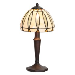 LumiLamp Lampe de table Tiffany Ø 19x40 cm  Beige Verre