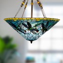 LumiLamp Lampes à suspension Tiffany Ø 71x75 cm  Vert Bleu Métal Verre Libellule