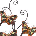 LumiLamp Applique murale Tiffany 32x68 cm Jaune Marron Métal Verre Papillon