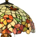 LumiLamp Tiffany Tischlampe Ø 40x63 cm  Beige Rot Glas Blumen