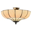 LumiLamp Plafondlamp Tiffany  Ø 46x25 cm  Beige Metaal Glas