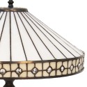 LumiLamp Tiffany Tischlampe Ø 40x58 cm  Weiß Beige Glas