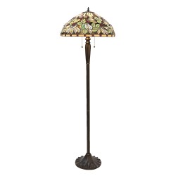 LumiLamp Lampada da terra Tiffany Ø 51x157 cm  Marrone Beige Vetro