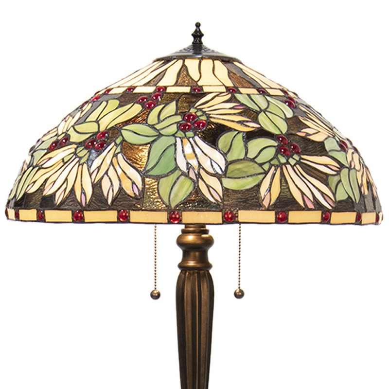 LumiLamp Tiffany Vloerlamp  Ø 51x157 cm  Bruin Beige Glas