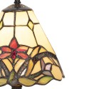 LumiLamp Table Lamp Tiffany Ø 20x36 cm  Beige Red Glass Flowers