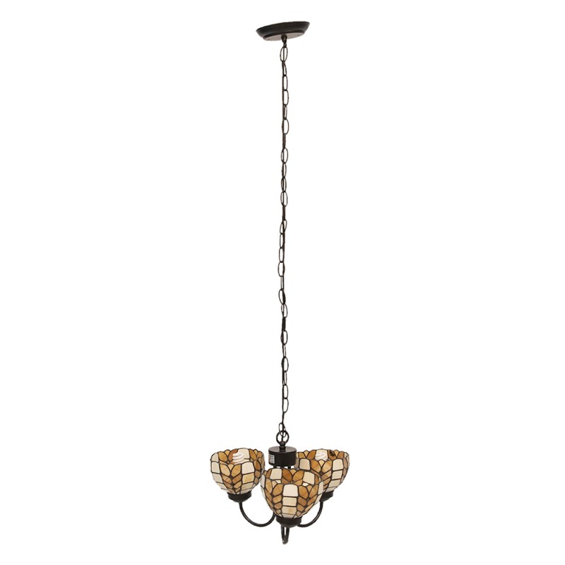 LumiLamp Hanglamp Tiffany  Ø 39x125 cm Beige Geel Glas