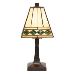 LumiLamp Lampe de table Tiffany Ø 20x30 cm  Beige Vert Verre