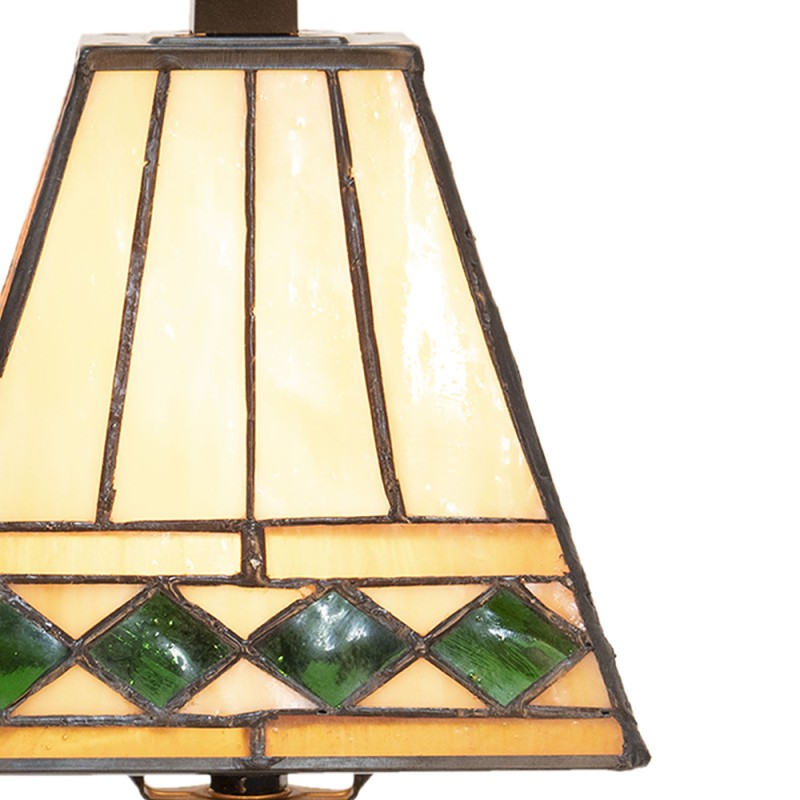 LumiLamp Lampe de table Tiffany Ø 20x30 cm  Beige Vert Verre