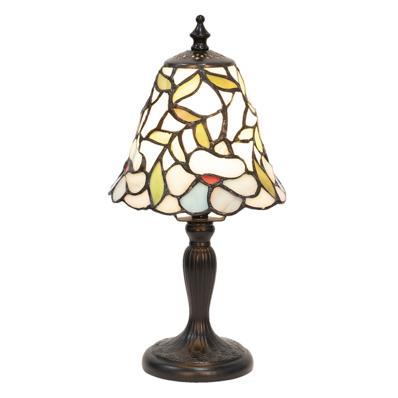 LumiLamp Table Lamp Tiffany Ø 16x31 cm  Beige Yellow Glass Plastic Flowers