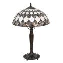 LumiLamp Lampe de table Tiffany Ø 31x46 cm  Blanc Marron Verre