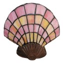 LumiLamp Tiffany Tischlampe Muschel 25x20 cm Rosa Beige Glas