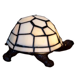 LumiLamp Table Lamp Tiffany Turtle 22x18x16 cm  Beige Glass