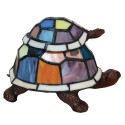 LumiLamp Lampe de table Tiffany 22x18x16 cm  Bleu Rouge Verre Tortue