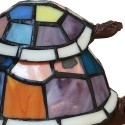 LumiLamp Lampe de table Tiffany 22x18x16 cm  Bleu Rouge Verre Tortue