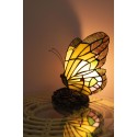 LumiLamp Lampe de table Tiffany Papillon 15x15x27 cm  Jaune Verre