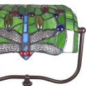 LumiLamp Lampe de table Tiffany 25x25x42 cm  Vert Rouge Polyrésine Verre Libellule