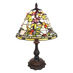 LumiLamp Table Lamp Tiffany 31x31x47 cm Beige Green Glass Flowers