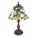 LumiLamp Table Lamp Tiffany 31x31x47 cm Beige Green Glass Flowers