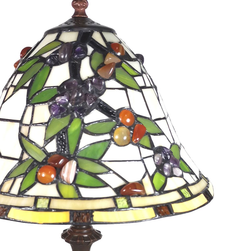 LumiLamp Table Lamp Tiffany 31x31x47 cm Beige Green Glass Flowers