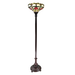 LumiLamp Floor Lamp Tiffany Ø 31x186 cm Beige Green Glass