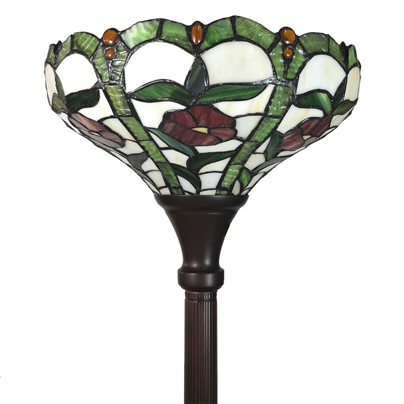 LumiLamp Tiffany Vloerlamp  Ø 31x186 cm Beige Groen Glas