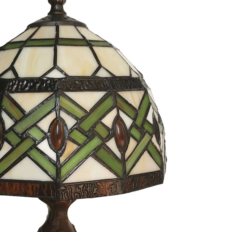 LumiLamp Table Lamp Tiffany 21x21x33 cm Beige Green Glass