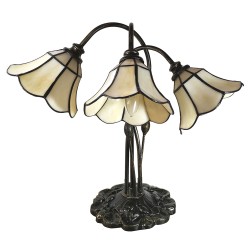 LumiLamp Table Lamp Tiffany 46x28x63 cm Beige Glass Tulips