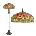 LumiLamp Floor Lamp Tiffany Ø 56x165 cm  Green Orange Glass Tulips