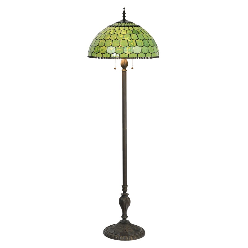 LumiLamp Lampadaire Tiffany Ø 51x165 cm Vert Verre