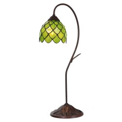 LumiLamp Lampada da tavolo Tiffany Ø 28x60 cm Verde Vetro