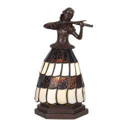 LumiLamp Table Lamp Tiffany Woman 15x15x27 cm Brown White Glass