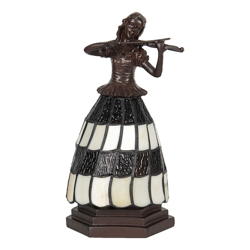 LumiLamp Table Lamp Tiffany Woman 15x15x27 cm Brown White Glass