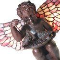 LumiLamp Table Lamp Tiffany Angel 41x26 cm Brown Pink Glass