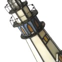 LumiLamp Table Lamp Tiffany Lighthouse 15x15x25 cm Beige Blue Glass