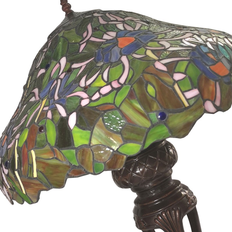 LumiLamp Table Lamp Tiffany 55x85 cm Green Blue Polyresin Glass