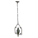 LumiLamp Ceiling Lamp Tiffany Parrot Brown Blue Metal Glass