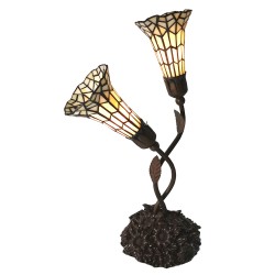 LumiLamp Table Lamp Tiffany 44x26x61 cm Beige Glass