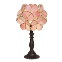 LumiLamp Lampada da tavolo Tiffany 43 cm Rosa Vetro Fiori