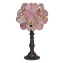 LumiLamp Tiffany Tischlampe 43 cm Rosa Glas Blumen