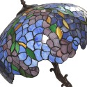 LumiLamp Lampada da tavolo Tiffany Ø 50x76 cm Blu Verde Vetro Fiori