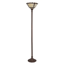 LumiLamp Floor Lamp Tiffany Ø 38x186 cm  Beige Brown Glass Plastic Rectangle