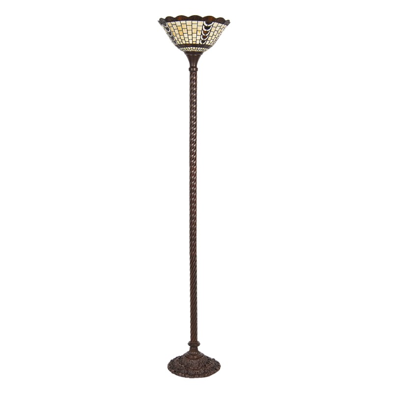 LumiLamp Floor Lamp Tiffany Ø 38x186 cm  Beige Brown Glass Plastic Rectangle